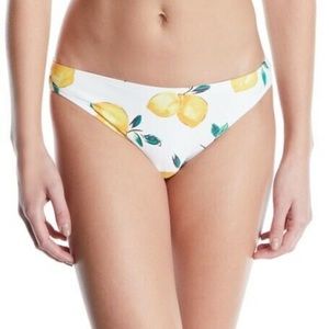 Kate Spade New York White Allover Lemon Print Beach Bikini Bottoms Size XL NWOT